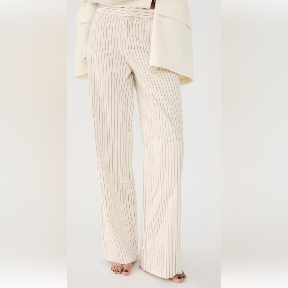 Zara Full-length stripe Business Casual Pants Sz-L